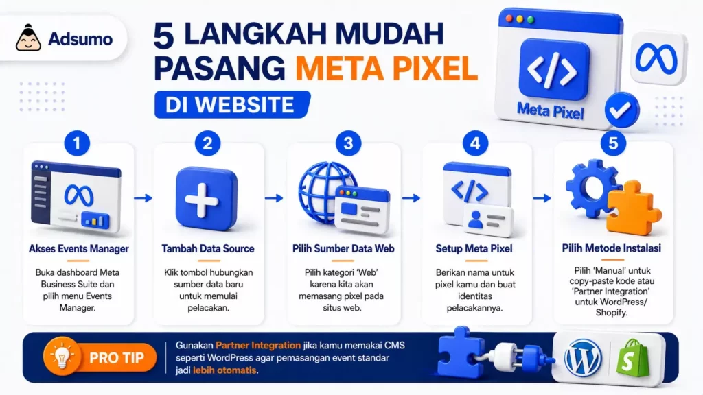 Cara memasang Meta Pixel di website
