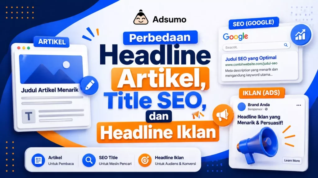 Perbedaan Headline Artikel, Title SEO, dan Headline Iklan