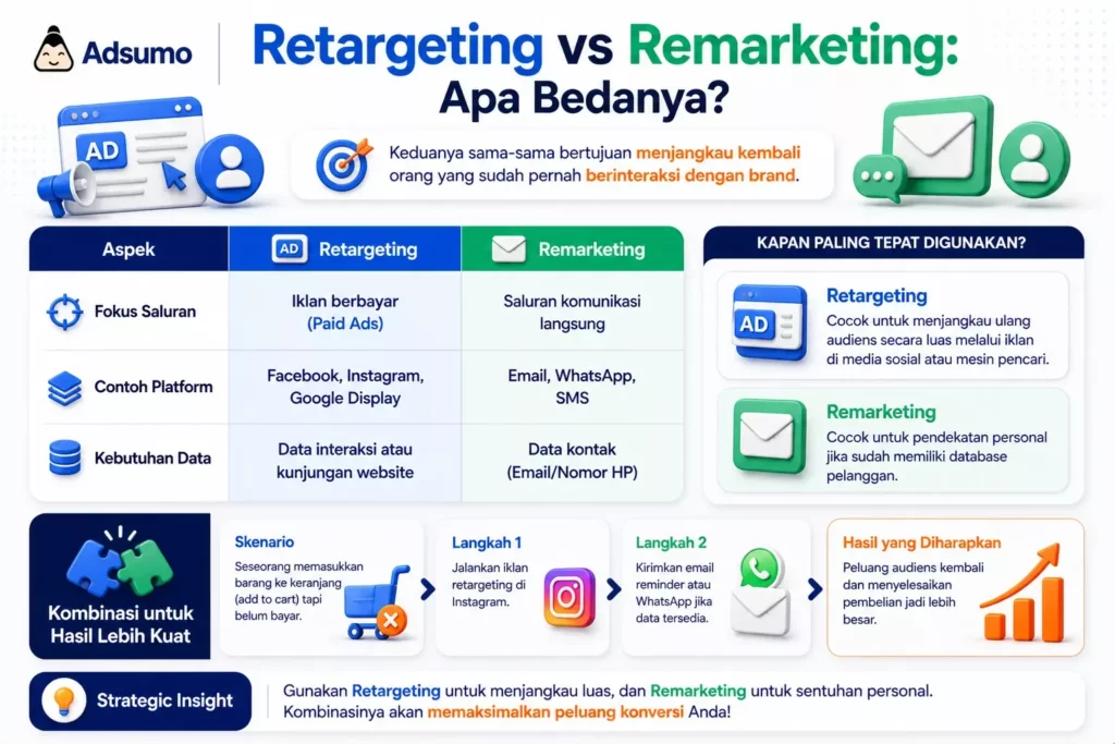 Perbedaan Retargeting dan Remarketing