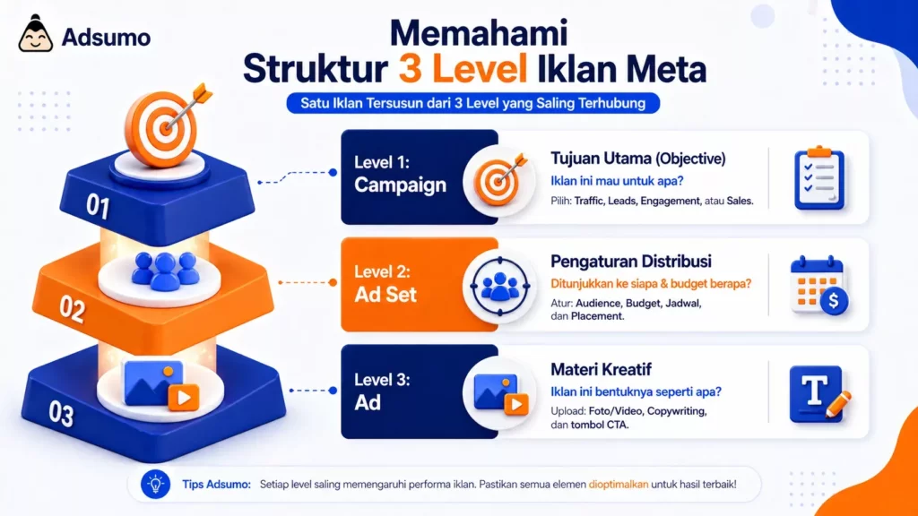 Memahami Struktur 3 Level Iklan Meta Sebelum Mulai