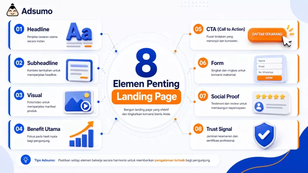 Elemen penting dalam landing page