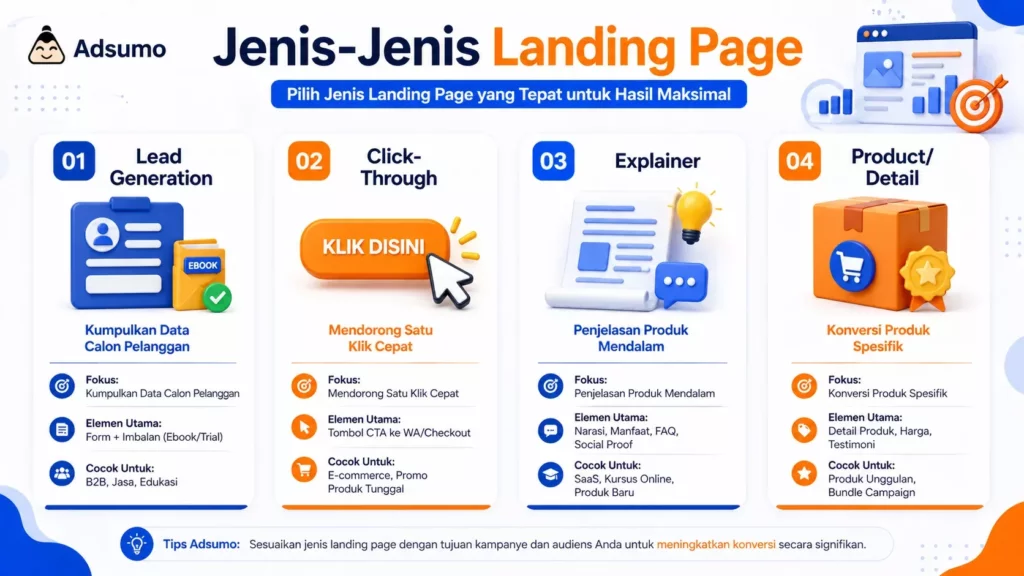 Jenis-jenis landing page
