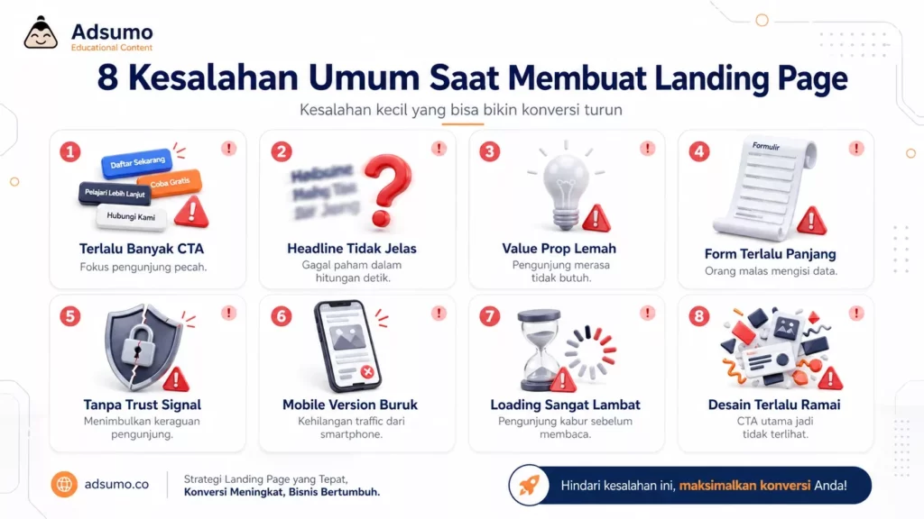 Kesalahan umum saat membuat landing page
