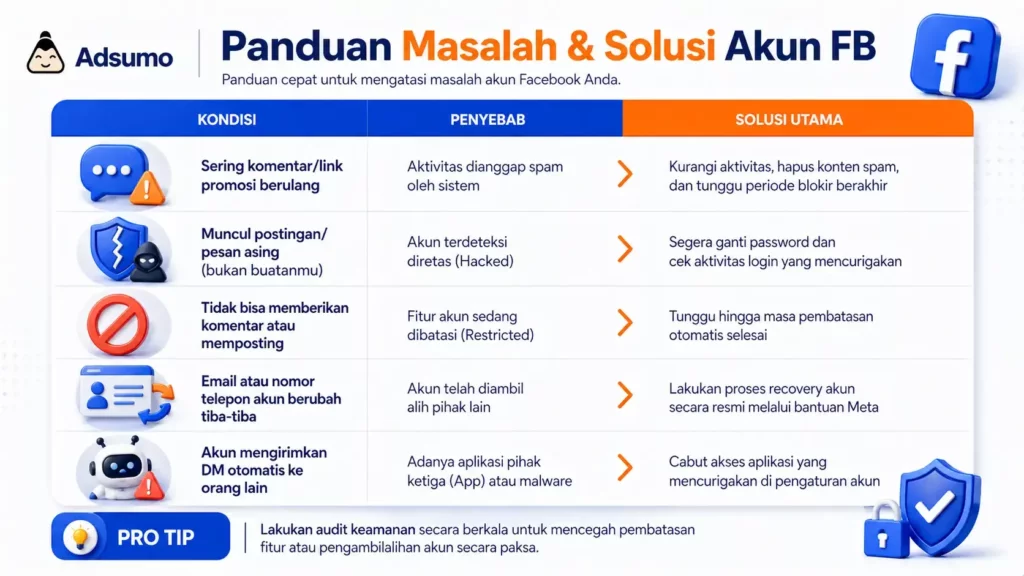 FB Kena Spam” vs “Akun Diretas