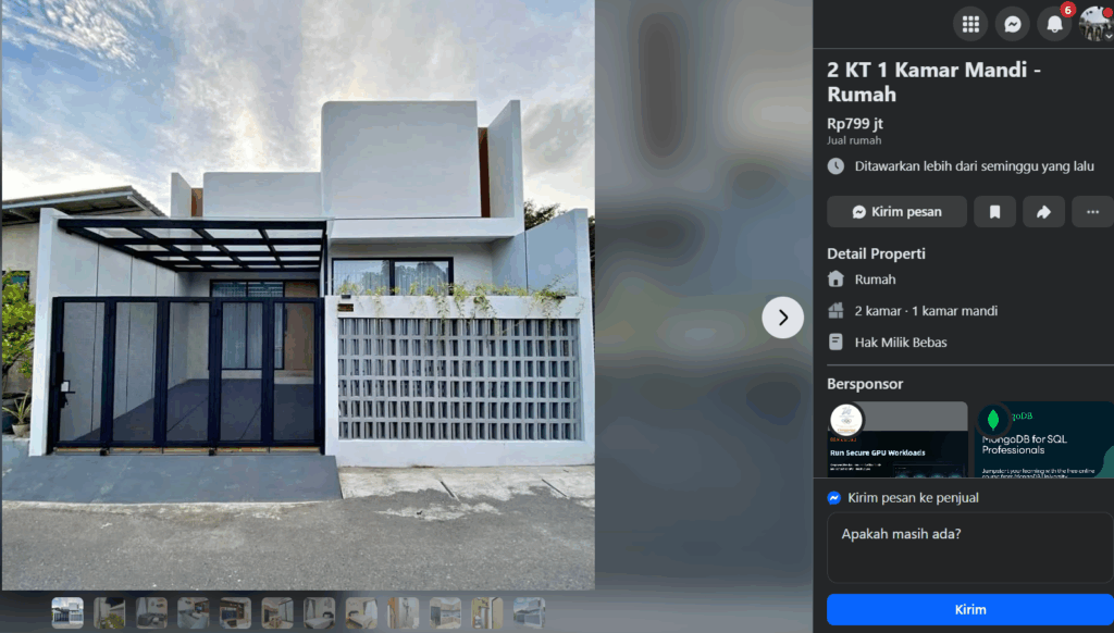 Cara Jual Properti dan Rumah di Facebook Marketplace