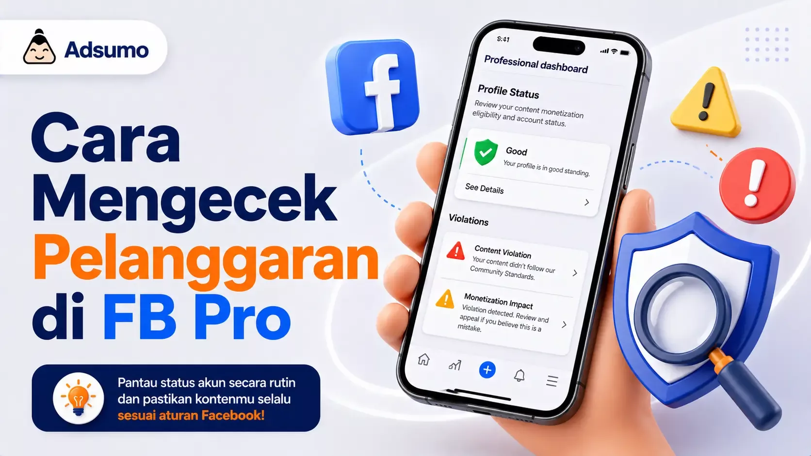 Cara Mengecek Pelanggaran di FB Pro